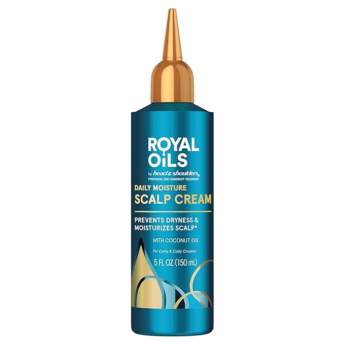 Head & Shoulders Royal Oils Daily Moisture Scalp Cream Treatment, Formulated with 1% Pyrithione Zinc, Anti-Dandruff Scalp Care with Coconut Oil, 5.0 fl oz