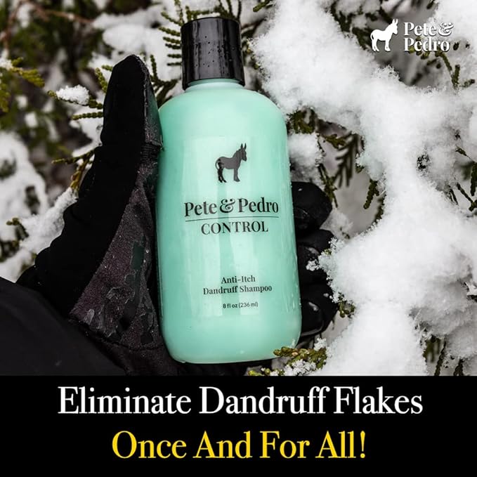 Pete & Pedro CONTROL Extra-Strength Anti-Dandruff & Itch Hair Shampoo | Medicated Treatment, Coal Tar, Peppermint, Tea Tree Oil For Scalp Psoriasis, Flakes, Itchy Scalp | Shark Tank Featured, 8.5 oz