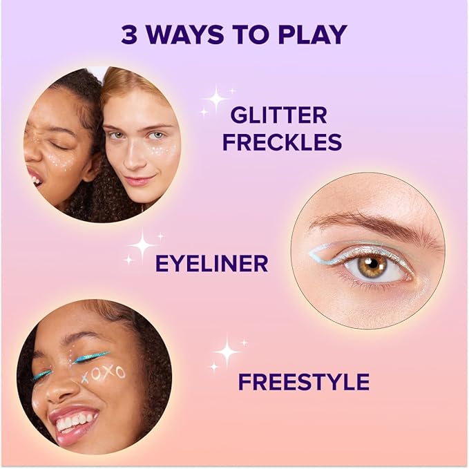 Unicorn Snot KiraKira Glitter Freckle Pen – Duochrome Color Shifting Vegan Eyeliner & Face Paint, Waterproof Precision Brush, 0.05 fl oz – Shook (Teal to Silver)