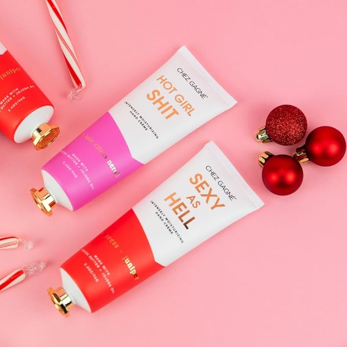 Chez Gagné Vegan Hand Cream for Dry Hands - Sexy As Hell - Cypress and Juniper 3.4oz Non-Greasy Moisturizing Hand Lotion - Made in California - Paraben, Sulfate & Phthalate Free - Funny Unisex Gift