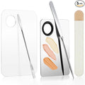 5pcs Professional Makeup Spatula Korean Set with Foundation Spatula Stainless Steel Makeup Palette Acrylic Cosmetic Palette,Reusable Beauty Tools for Facial Cosmetic,Nail Art,Pigment Blending