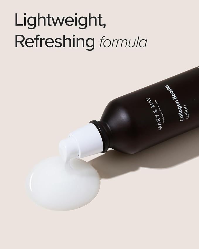 Mary&May Collagen Booster Lotion - Anti Aging, Firming and Elasticity Care with Peptides - Korean Skincare, EWG Green Grade, Hypoallergenic, 4.05 fl.oz.