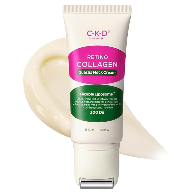 CKD Retino Collagen Gua Sha Neck Cream – Tightening, Lifting & Firming Moisturizer for Turkey Neck & Wrinkle Care, Multi-Use for Face & Décolleté, Anti-Aging Care, Korean Skincare, 1.69 fl oz