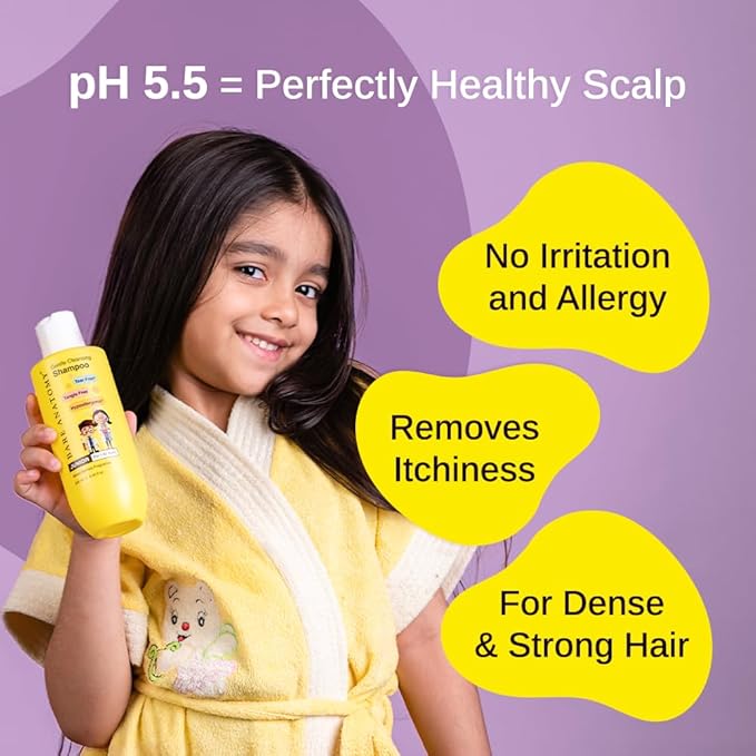 Bare Anatomy Junior Gentle Cleansing Shampoo For Kids from 1-12 Years | Tear-Free & Hypoallergenic pH 5.5 | Coconut Milk Protein, Almond Oil, Vitamin E & Strawberry | SLS & Paraben Free | Vegan -250ml