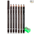 6Pcs Eyebrow Pencils for Women, Wooden Hard-Core Eyebrow Pencil, Eyebrow and Eyeliner Pencils, Waterproof and Sweat-Proof (3Pcs Dark brown+2Pcs medium brown+1Pcs Black)