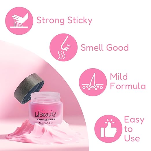 Libeauty Lash Lift Balm Glue Strong Sticky Lash Lift Adhesive Latest Gentle Formula Eyelash & Eyebrow Perm Glue Balm Brow Lamination Gel 10G/0.35OZ (Red Strawberry, 10g/0.35oz)