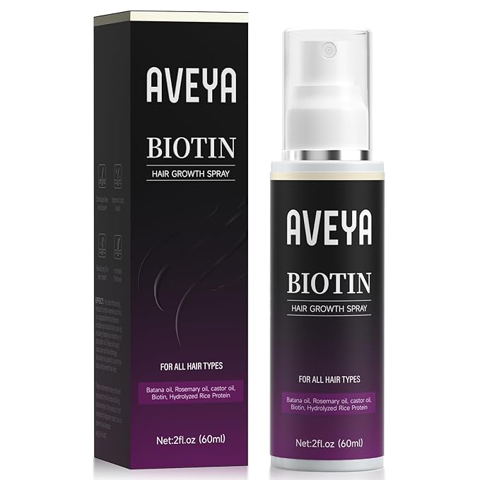 AVEYA Hair Growth Serum, for Women & Men infused with Rosemary Oil,Batana Oil&Biotin for Scalp – Strengthens,Thickens&Accelerates Hair Care - Non-Greasy,Helps Prevent Hair Thinning & Hair Loss – 60ml