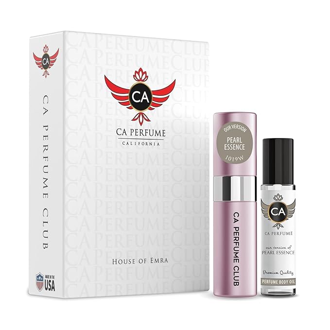 CA Perfume Impression of Pearl Essence for Women Eau De Parfum Spray Long Lasting Floral Fruity Perfume Layering Set 0.27 Fl Oz + 0.33 Fl Oz