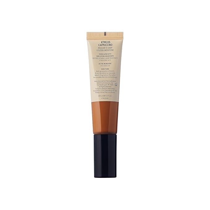 KISS NEW YORK Tinted Moisturizer with SPF 32 PA+++ (Cappuccino) 12 Hour Hydrating Sunscreen for Face, No White Cast for Dark Skin Tone, Natural Finish, Medium Coverage with Hyaluronic Acid, Vitamin E