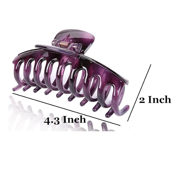 Large Size Hair Claw Clips For Thick Hair, Premium Clips Strong Holding Power Claw 4.3Inch Delicate Hair Grip for Women and Girls (Type F)