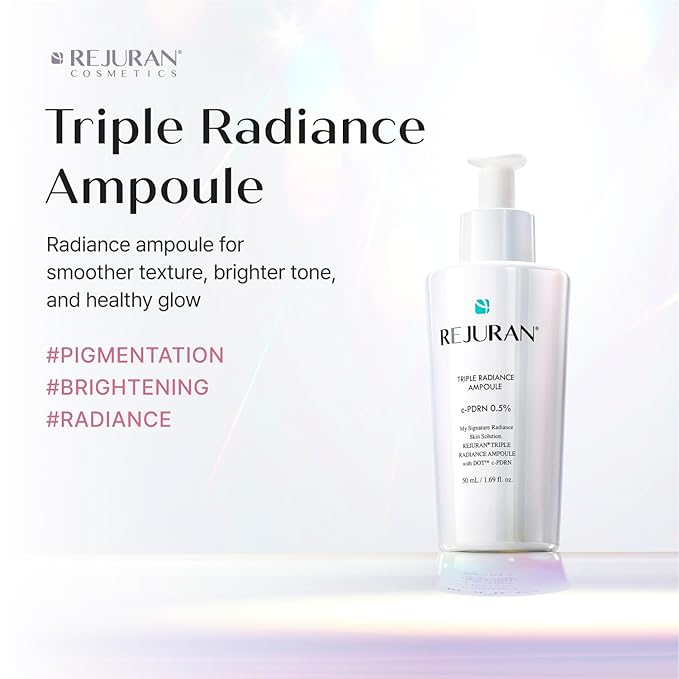 REJURAN® Triple Radiance Ampoule 50ml – DOT™ c-PDRN 0.5% Serum for Tone, Texture & Glow – Niacinamide & Licorice Extract for Even-Looking Skin