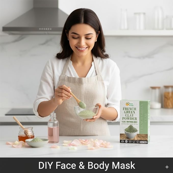 Herbs Botanica French Green Clay Powder 100% Pure & Natural Montmorillonite Clay for Face Masks, Skincare, and DIY Beauty Finely Ground Green Kaolin Clay 5.3 oz Resealable Pack