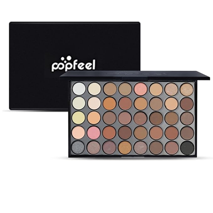 40 Colors Neutral Smokey Makeup Eyeshadow Palette, Professional High Pigmented Matte Glitter Black Grey Naked Nude Brown Makeup Pallet Waterproof Long Lasting Eye Shadow Powder