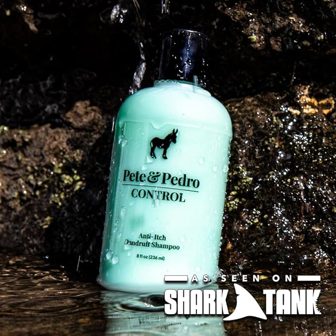 Pete & Pedro CONTROL Extra-Strength Anti-Dandruff & Itch Hair Shampoo | Medicated Treatment, Coal Tar, Peppermint, Tea Tree Oil For Scalp Psoriasis, Flakes, Itchy Scalp | Shark Tank Featured, 8.5 oz
