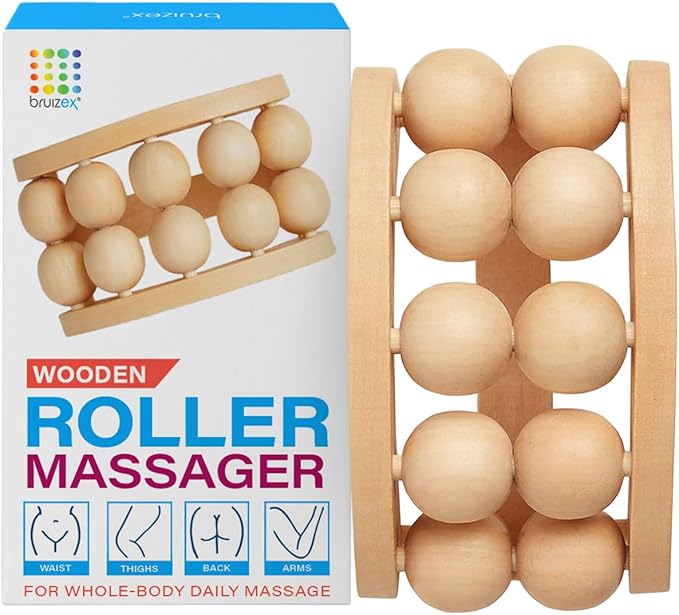 Bruizex Wood Therapy Massager | Wooden Lymphatic Drainage Roller | Maderoterapia Body Sculpting Tool for Cellulite & Post-Lipo Recovery | BBL, Tummy Tuck, 360 Lipo | Waist, Thighs, Back & Arms