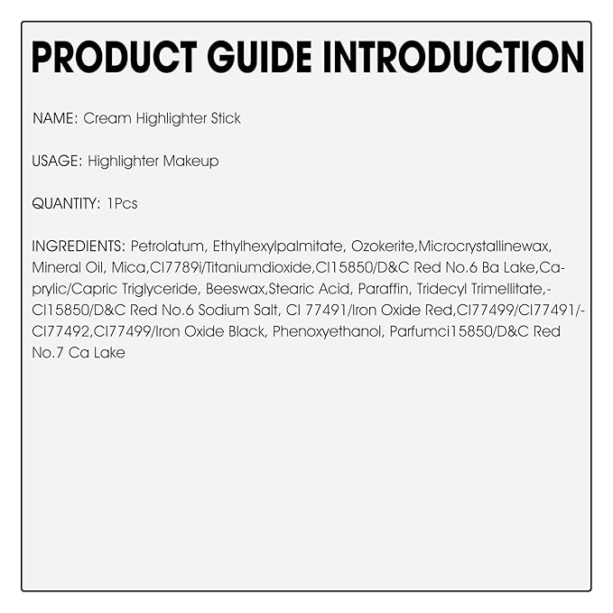 Highlighter Makeup Stick - Blush Highlighters Makeup Stick for Face & Body, Natural Silky Shimmer Highlight, Bendable Long Lasting Cream Korean Highlighter (Soft Pink)