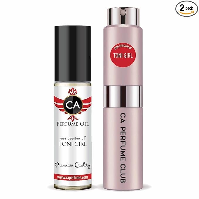 CA Perfume Duo Impression of Toni Girl For Women Perfume Layering Set Long Lasting Travel Size EDP + Body Oil Roll-On Bottle 0.27 Fl Oz+0.33 Fl Oz