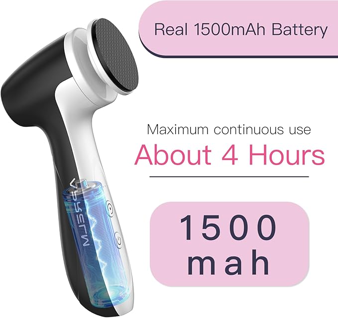 APRELM Rechargeable Electric Foot Callus Remover with 3 Glass Grinding Heads, Professional 1000RPM 3-Speed Control Electric Foot File (E7 Black Glass Version)