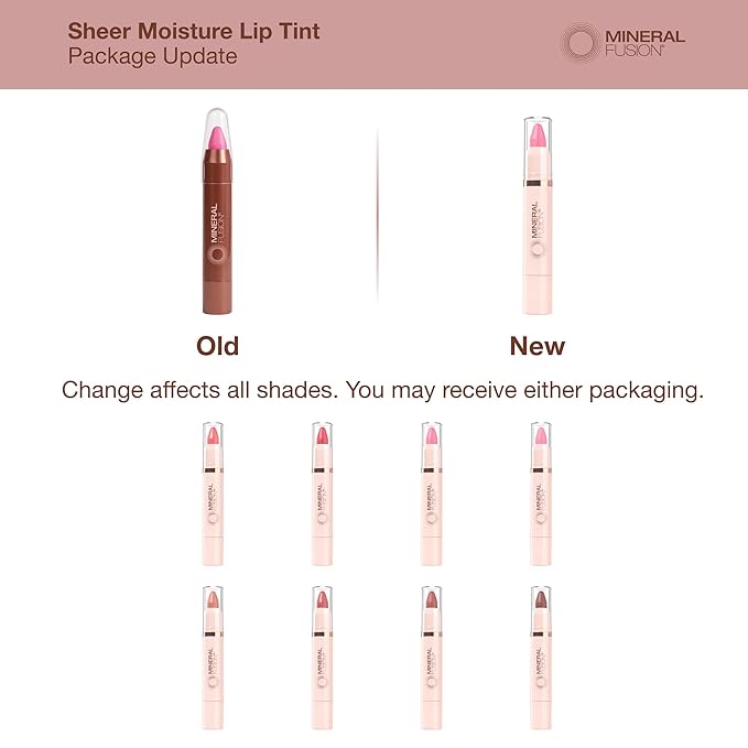 Mineral Fusion Sheer Moisture Lip Tint, Glisten, 0.1 Ounce (Packaging May Vary) (Pack of 2)