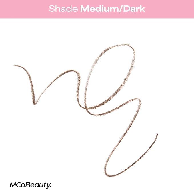 MCoBeauty XtendBrows Shape & Sculpt Brow Pencil - Medium To Dark - Natural Look Eyebrow Filler Pen with Triangle Tip & Spoolie - Long-Wearing Definer for Fuller Natural Brows - Vegan & Cruelty Free