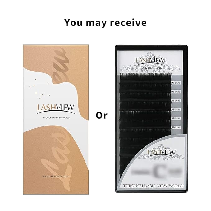 LASHVIEW Eyelash Extensions,Ellipse Flat Eyelash Extensions 0.15mm C Curl 9mm, Black,Individual Lashes,Super Matte Extremely Soft Professional Salon Use