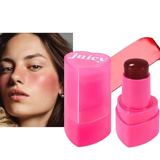 Multi-Use Cooling Water Jelly Blush, Juicy Love Blush, 3-In-1 Cheek Tint & Eyeshadow & Lip Tinted, Long-Lasting Moisture Creates A Moist Watercolor Effect-1,000+ Swipes Per Stick (#04)