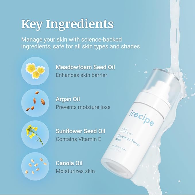 Aqua Phytoplex Cream in Toner Mist, Milky Toner with Hyaluronic Acid, Ultra-Fine Mist for Skin Barrier & Texture Refining, Non-Comedogenic, Fragrance Free, Vegan, Korean Skincare, 2.03 oz