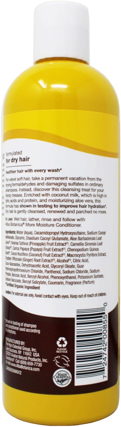 Alba Botanica Hawaiian Shampoo, Coconut Milk 12 oz