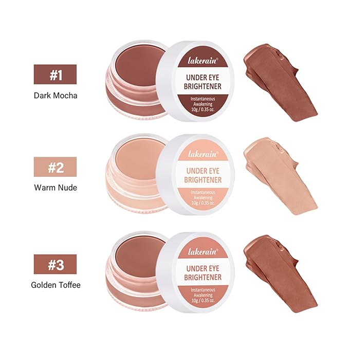 Under Eye Brightener & Concealer - Hydrating Color Corrector for Dark Circles, Lightweight Undereye Brightening Cream with Hyaluronic Acid & Shea Butter, Smooth & Blendable (Dark Mocha, 1)