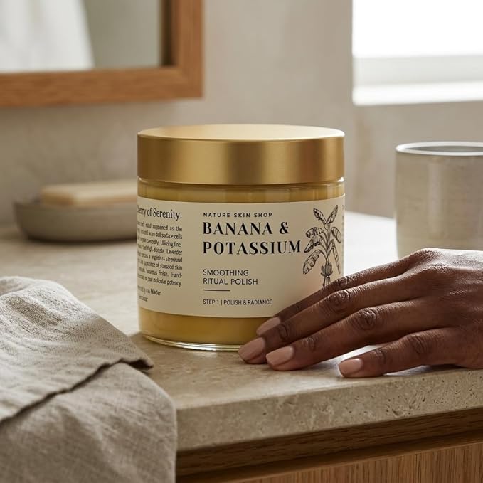 Nature Skin Shop Banana & Potassium Smoothing Ritual Polish – Hydrating Whipped Exfoliating Body Scrub, 8oz