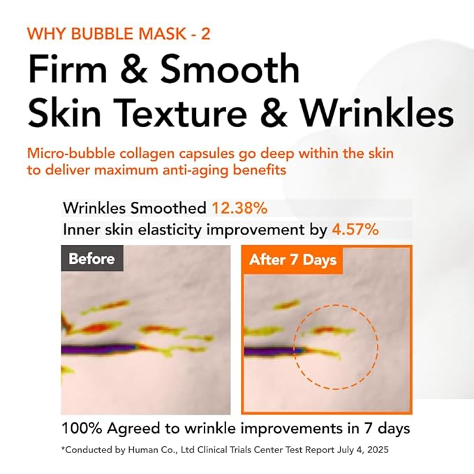 MENOKIN 30 Seconds Quick Bubble Mask [LIFT] - [Collagen] & Niacinamide in Micro-bubbles for Anti Aging, Boost Elasticity, Fine Lines, Korean Glass Skin Care Essential, 70 Uses, 3.21 fl.oz
