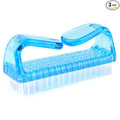 3Pcs Different Kinds of Fingernail brush with Plastic Handle Nail brush for cleaning Fingernails - Easy to use Nail Scrub brush - Nail Cleaner Nail brushes for Hands Feet(blue)