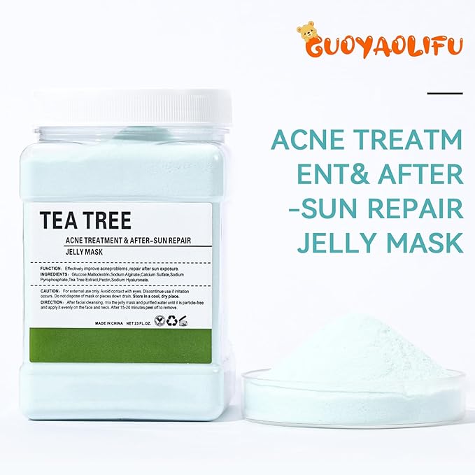 Jelly Masks for Facials Professional,Jelly Face Mask Skincare Hydrating,Jelly Masks Powder for Face Moisturizing,Smoothing,Deep Cleaning,Oil Contral,for All the Skin 23 Fl Oz (Tea Tree)