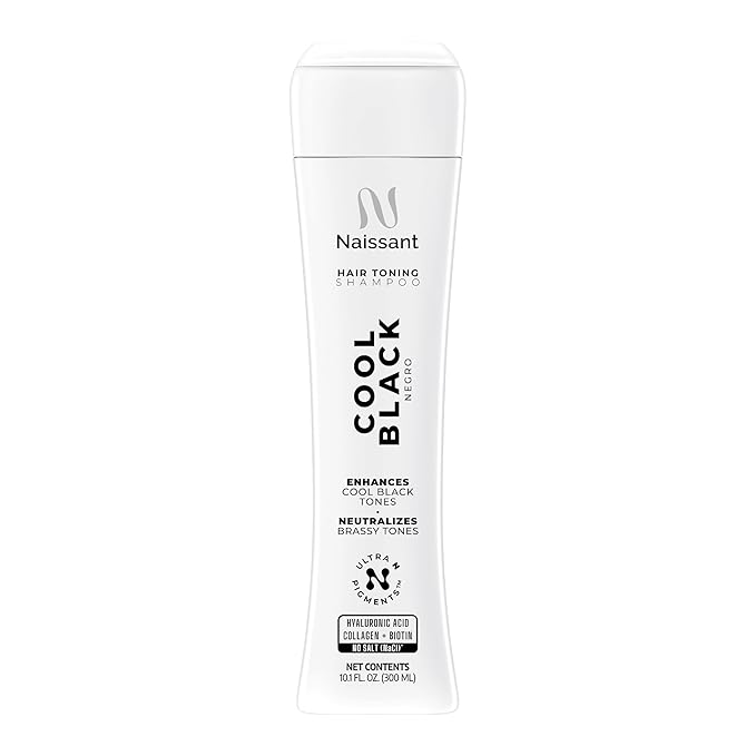 naissant Cool Black Hair Toning Shampoo | Ultra High-Purity Pigments | Neutralizes Red & Orange Undertones | Hyaluronic Acid, Collagen & Biotin | Paraben, Ammonia & Sulfate Free | 10.1 Fl. Oz
