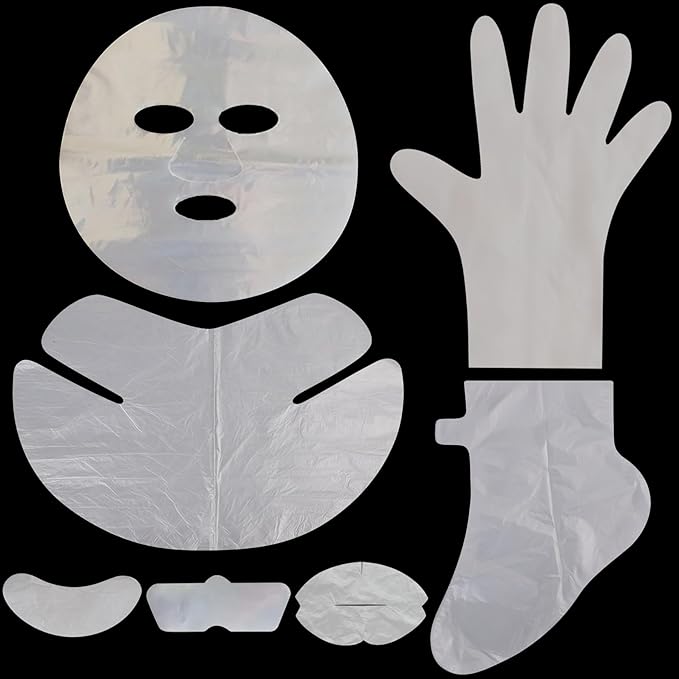 GELMAY 700PCS Face Neck Eye Nose Lip Foot Hand Disposable Plastic Mask Sheet, Ultra-Thin Transparent Facial Masks Skincare Paper Film DIY Spa Wrapped Moisturizing Patch Prevent Evaporation