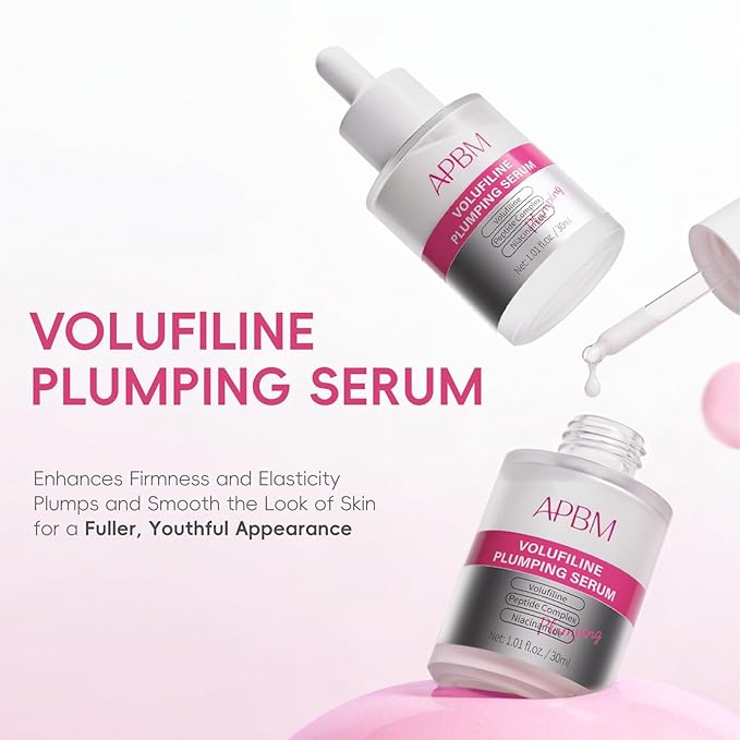 APBM Volufiline Plumping Serum for Face | 5% Volufiline + 3% Niacinamide + 1% Multi-Peptide | Visible Volume for Under-Eye & Smile Lines | For Fuller, Radiant-Looking Skin, Boost Collagen | 1.01 fl oz