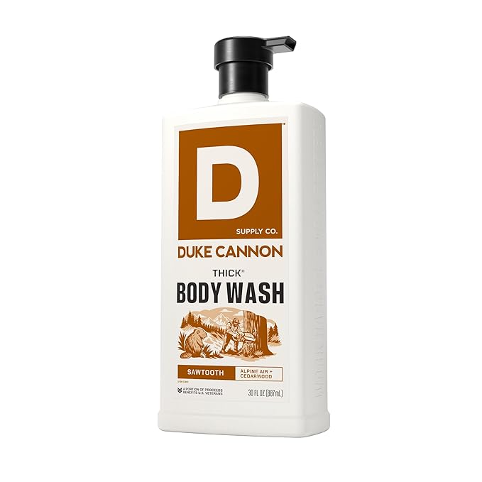 Duke Cannon Sawtooth Body Wash for Men 30 oz – High Performance Shower Gel, Long Lasting Fresh Scent, Extra Large Bottle