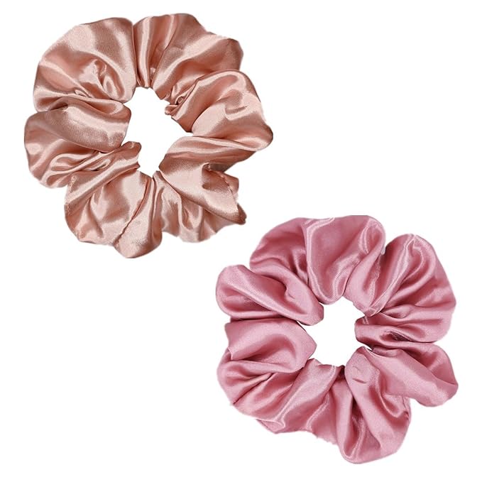 Sufermoe 12 Pcs Satin Silk Hair Scrunchies, Assorted Red, 4.5 Inch Hair Ties for Women Girls