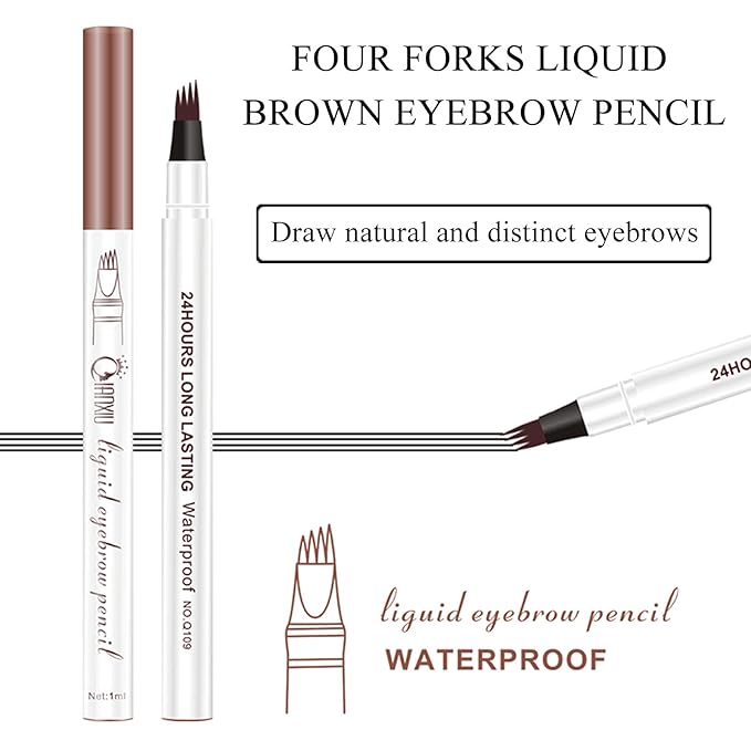 4D Silk Fiber Mascara set, 2 in 1 For VIBELY Mascara & Eyeliner & Eyebrow Pencil (Brown) set, No Clumping, Long-lasting, Creates Natural-Looking Brows and Stays on All Day (3 PCS)