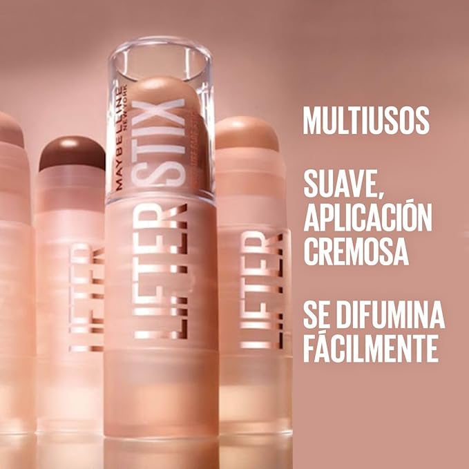 Maybelline Lifter Stix Multi-Use Face Stick - Contour, Bronzer, Concealer and Foundation Stick, All-In-One Creamy Face Makeup with Cranberry Seed Oil, 40, 1 Count (Pack of 2)
