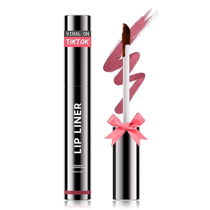 Lip Stain Peel Off, Lip Liner Moisturizing Long-Lasting & Waterproof, Transfer Proof & Plumping, Non-Stick Cup, Mauve Color
