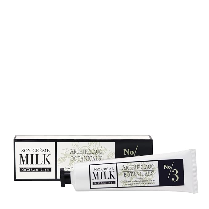 Archipelago Botanicals Soy Milk Hand Crème, Rich and Lightly Scented Hand Lotion for Dry Skin, Cuticles and Rough Spots, Premium Plant Extracts (3.2 oz)