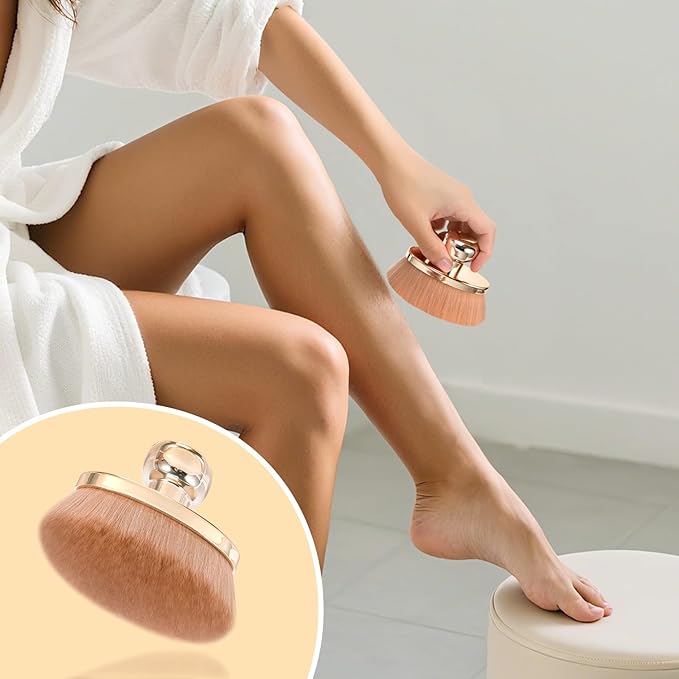 Extra Large Body Makeup Brush for Self Tanner – 115mm Wide Oval Kabuki Body Brush for Bronzer Blend & Blur, Vegan Fiber Self Tanning Brush for Legs & Body with Drawstring Bag by Yoseng