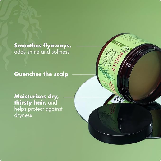 Mielle Organics Rosemary & Mint Hair Pomade for Women & Men - Conditioning Natural Hair Moisturizer to Quench the Scalp, Lock in Wave Patterns, Add Shine & Help Protect Against Dryness (5 oz)