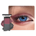 Wine Red Matte & Charcoal Black Shimmer Duo Eyeshadow Palette, 2 Color Burgundy Smokey Eye Shadow, Smooth Blendable Long Lasting Mini Travel Eyeshadow Palette for Glam Party Looks 4#