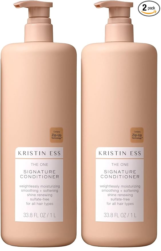Kristin Ess Hair The Signature Conditioner for Dry Damaged Hair - Moisturizes,Smooths,Detangles + Softens-Hair - Sulfate Free,Color + Keratin Safe,33.8 fl. oz.,(Pack of 2)