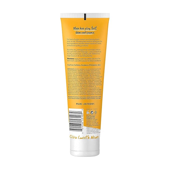 Marc Anthony Oil Shea Butter Hydrating Shampoo Ounces, Coconut, 8.4 Fl Oz