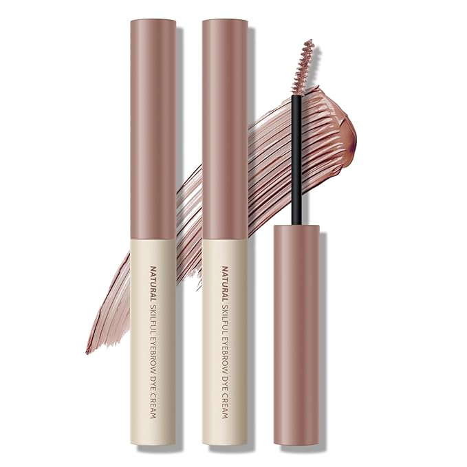 KYDA 2 Pcs Rose Brown Tinted Eyebrow Gel, Ultra-Fine Brush Tinted Brow Cream, Waterproof Smudgeproof Eyebrow Mascara, Long Wear, Pink Brow Makeup without Clumping, Korean Eyes Makeup