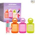 Evereden Kids Fragrance Gift Set – 3 Hair & Body Mists + Tinted Lip Oil | Clean, Vegan, Non-Toxic Scents for Girls & Teens | Fun Self-Care Gift Box with Aesthetic Collectible Bottles