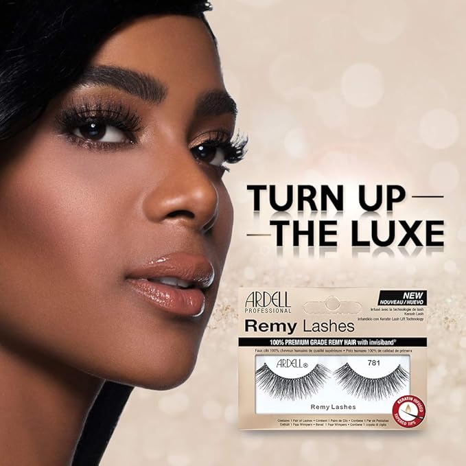 Ardell Remy Lash 781, Premium Grade Remy Hair False Lashes with Invisiband, 4 pairs